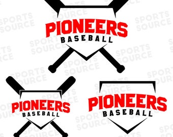 Pliki Pioneers Baseball SVG DXF PNG, Logo zespołu, Pliki sylwetki, Pliki Cricut, Pliki cięcia SVG, Pliki cięcia, Clipart do druku