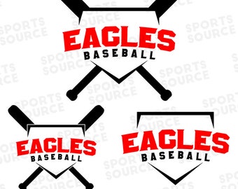 Pliki Eagles Baseball SVG DXF PNG, Logo zespołu, Pliki sylwetki, Pliki Cricut, Pliki cięcia SVG, Pliki cięcia, Clipart do druku