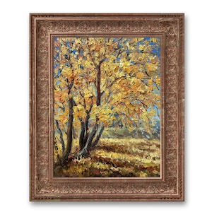 Landscape oil painting outside the countryside, original canvas oil painting, small oil painting , wall artBoho Wall Decor Home Decor
