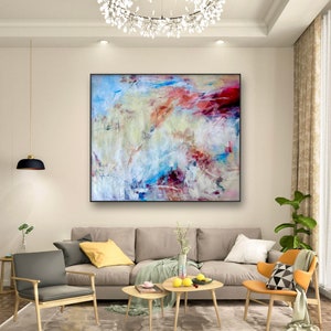 Minimalist Abstract Oil Painting: Boho Home Wall Decor