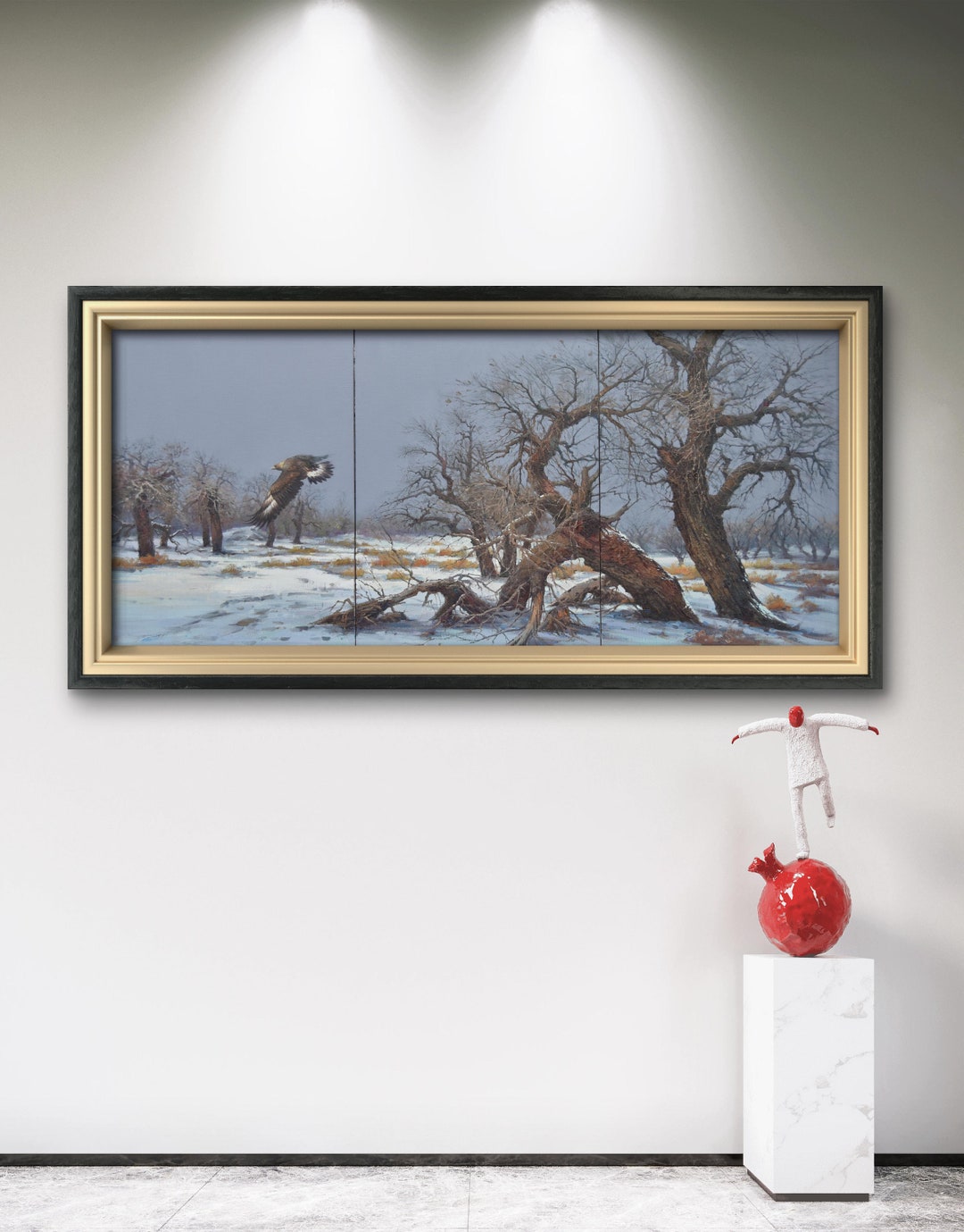 Flying Eagle Oil Painting on Canvas: Wildlife Wall Art - Etsy