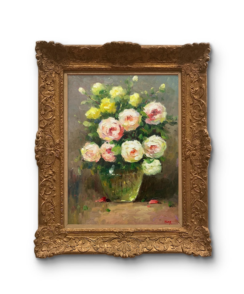 original-oil-painting-rose-flower-art-impressionist-floral-wall-decor