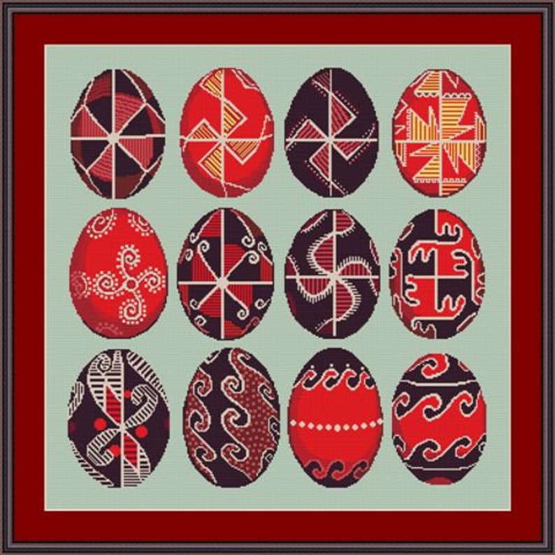 Pysanky Cross Stitch Pattern/ukrainian Easter Eggs/pisanki Etsy UK