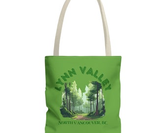 Lynn Valley Tote Bag North Vancouver British Columbia Reusable Packable Foldable Gift for Women Shopping Travel Hobby Books Carryall