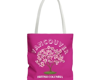 Vancouver Tote Bag Presente para Mulheres Adolescentes Compras Viagem Passatempo Livros Flores de Cerejeira Reutilizável Carryall British Columbia