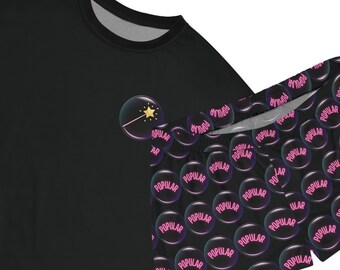 Conjunto de pijama curto preto feminino Wicked popular, tendência da moda fofa, presente gráfico para adolescentes, pijamas Elphaba Glinda, presente do Mágico de Oz para ela, mulheres