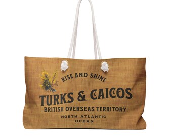 Sacola de compras Turks and Caicos para presente para mulheres, acessório reutilizável para compras de viagem, praia perfeita, chique, férias, feriado