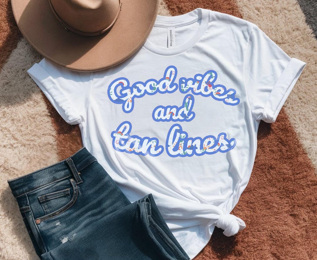 Good Vibes & Tan Lines PNG: Summer Beach Tee Design (digital Download ...