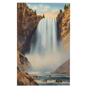 Vintage Postcard, Lower Falls, Yellowstone National Park, Wyoming