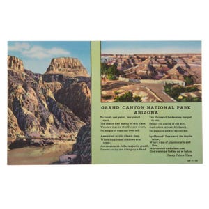Vintage Postcard, Grand Canyon National Park, Arizona