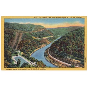 Vintage West Virginia Postcard, New River Canyon, Keyser, WV