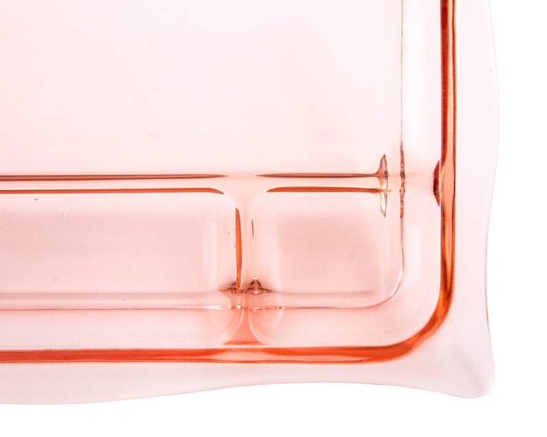 Pink Depression Glass Tray Light Pink Glass Vanity Tray Etsy