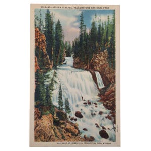 Vintage Postcard, Kepler Cascade, Firehole River, Yellowstone National Park, Wyoming