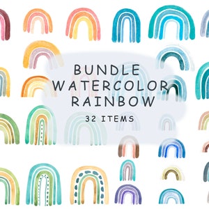 Rainbow png clip art. Bundle clipart