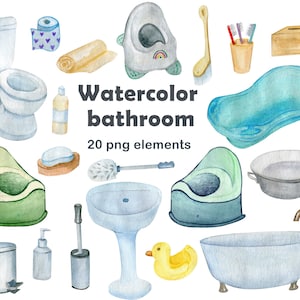 PNG di clipart del bagno dell'acquerello
