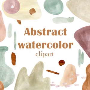 Elementos de diseño de acuarela modernos, clipart bohemio abstracto