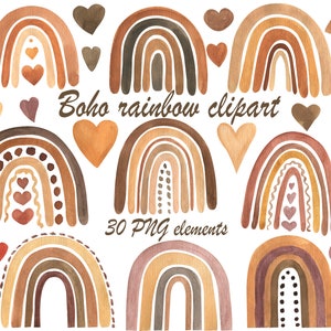 Modern boho rainbow baby clipart. Black lives matter clip art
