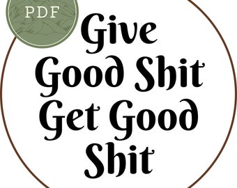 Good Shit Cross Stitch Pattern | Modern Cross Stitch | Beginner | Easy | Subversive Cross Stitch | Digital Download