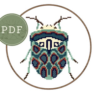 Beetle Cross Stitch Pattern | Beetle | Modern Cross Stitch | Beginner | Easy | Bug Cross Stitch