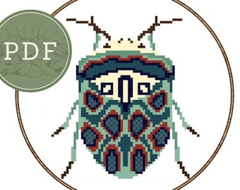 Beetle Cross Stitch Pattern | Beetle | Modern Cross Stitch | Beginner | Easy | Bug Cross Stitch