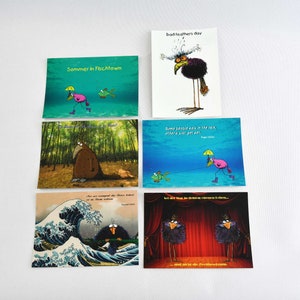 Postkartenset "Schräge Vögel", ca. A6 - Artikelnr. PK02