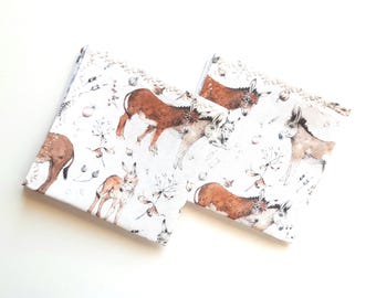 2 fabric handkerchiefs made from Acufactum fabric "Donkey Love". Ready for dispatch.