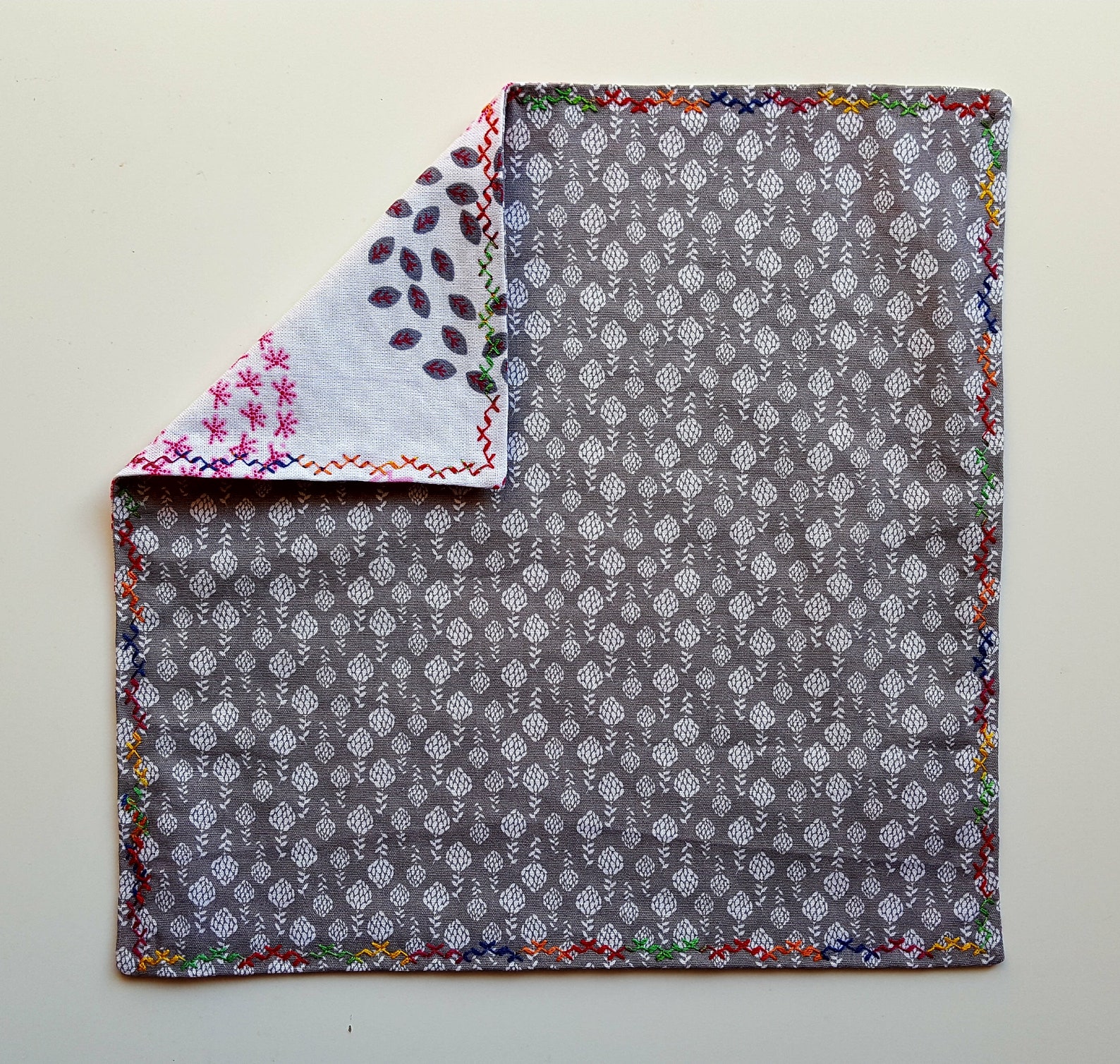 4 fabric handkerchiefs made of 100 cotton twolayer. Ships. Etsy