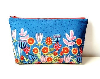 Cosmetic bag/toiletry bag with coated cotton lining. Ready for shipping.