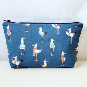 Kulturbeutel Kosmetiktasche mit Möwen.Versandfertig.