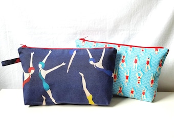 Wet bag for swimsuit or bikini with coated cotton lining. Ready to ship.