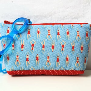 Cosmetic bag toiletry bag swimming.Ready to ship.