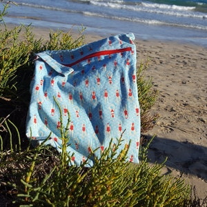 Wetbag für Schwimmerinnen mit Innenfutter aus beschichteter Baumwolle. Versandfertig Bild 4