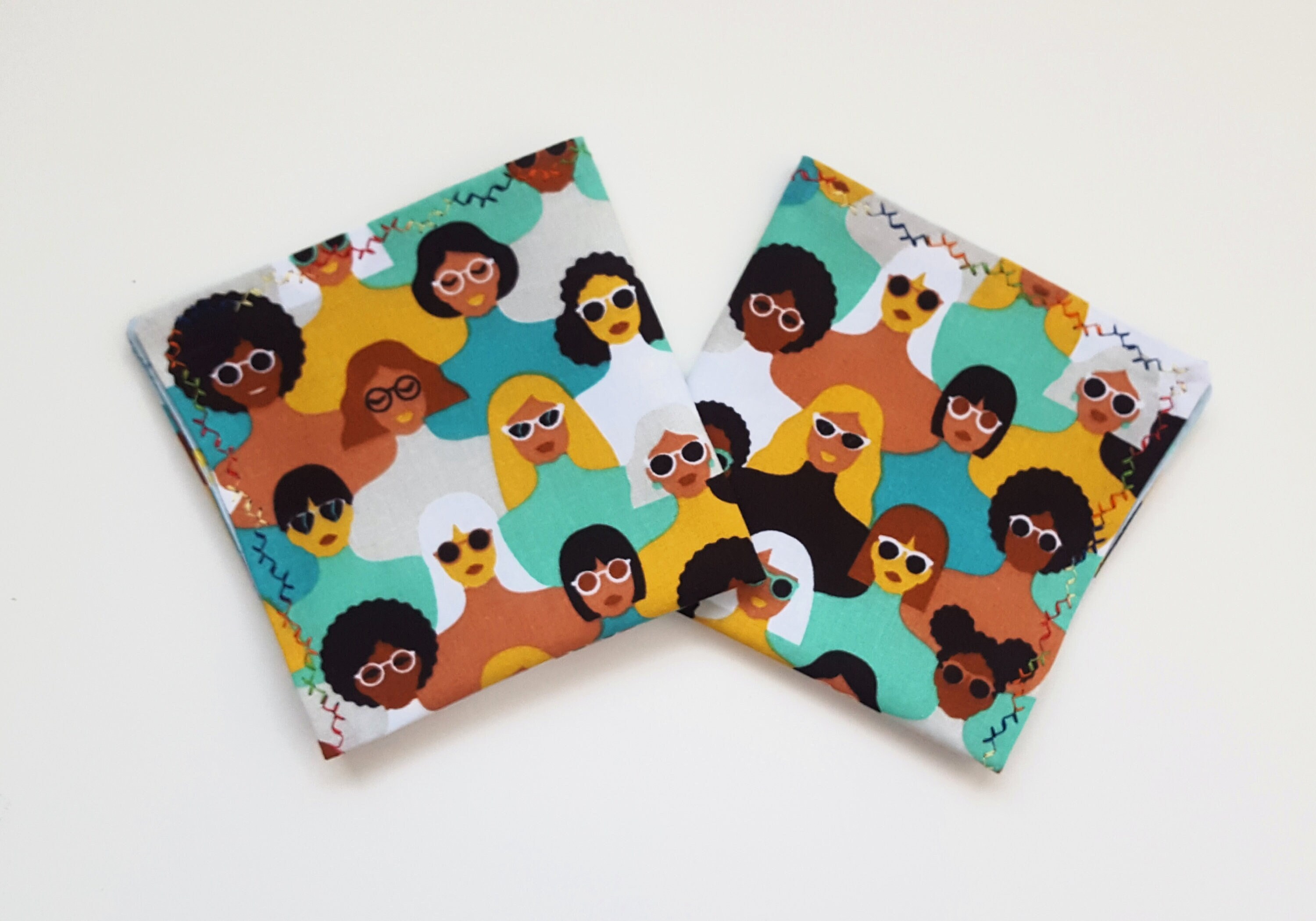 2 cloth handkerchiefs made of 100% cotton, two-ply. Ready to ship.
