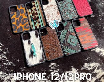 iPhone 12 & 12 PRO Lightweight Cases with GENUINE Leather or Cowhide Backing