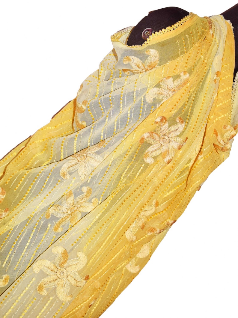 Boho Vintage Georgette Embroidery Work Scarf Dress Top Upcycled Dupatta Design Maxi Top Summer Beach Party dress Boho evening Maxi Top dress