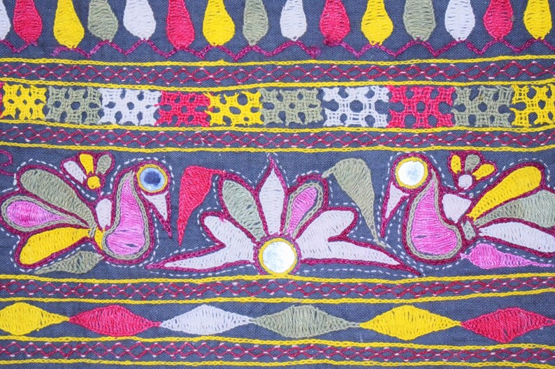 VINTAGE Indian Gujarati Kutch Rabari Hand Embroidery Wall Etsy