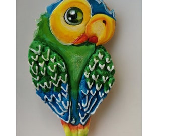 Hand made 3D Parrot Bird Sugar Decorated Royal Icing Wedding Party Birthday Cookies 6/set
