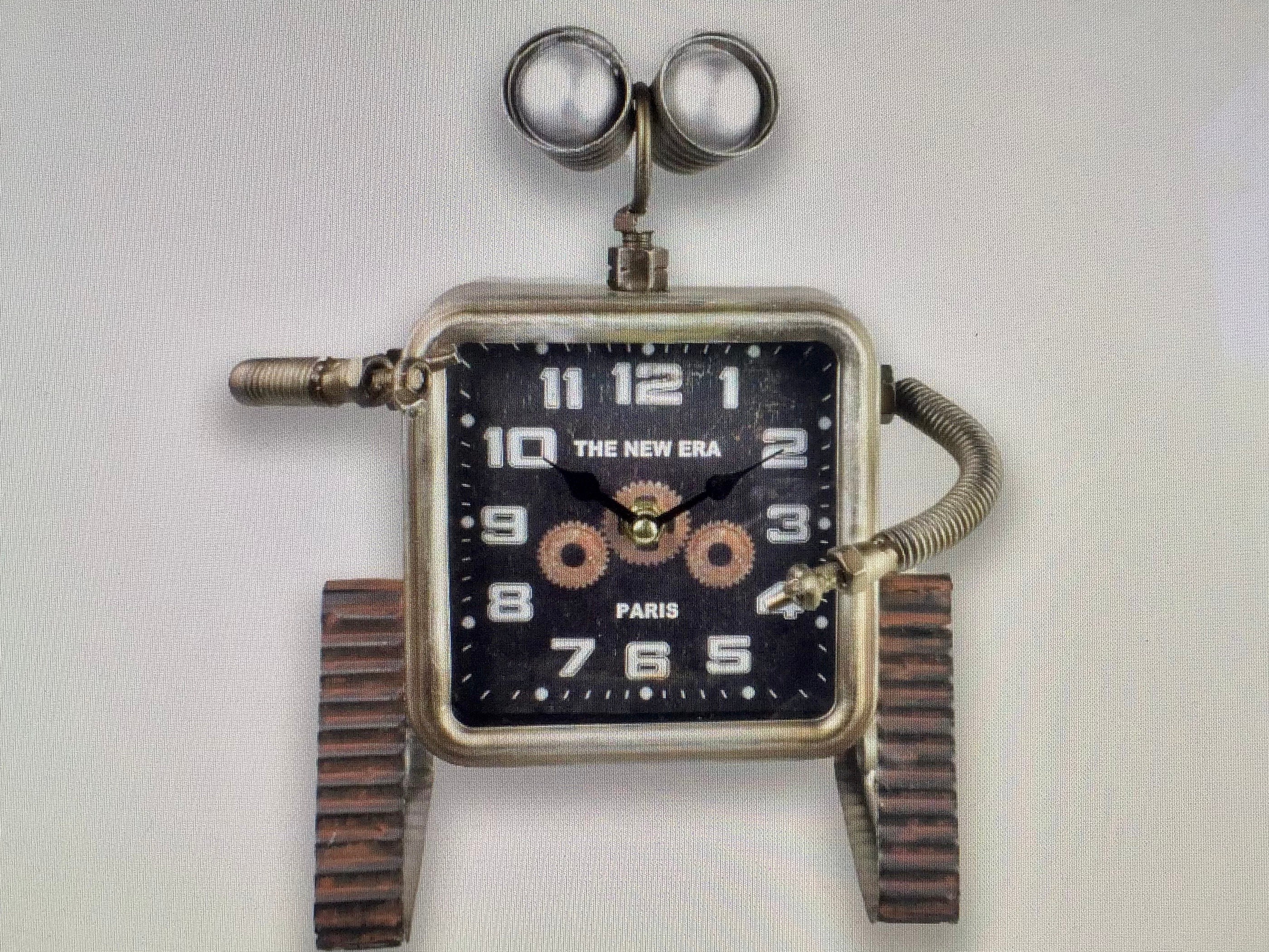 Robot Clock. Big Robot Clock. Steampunk Industrial Style Etsy