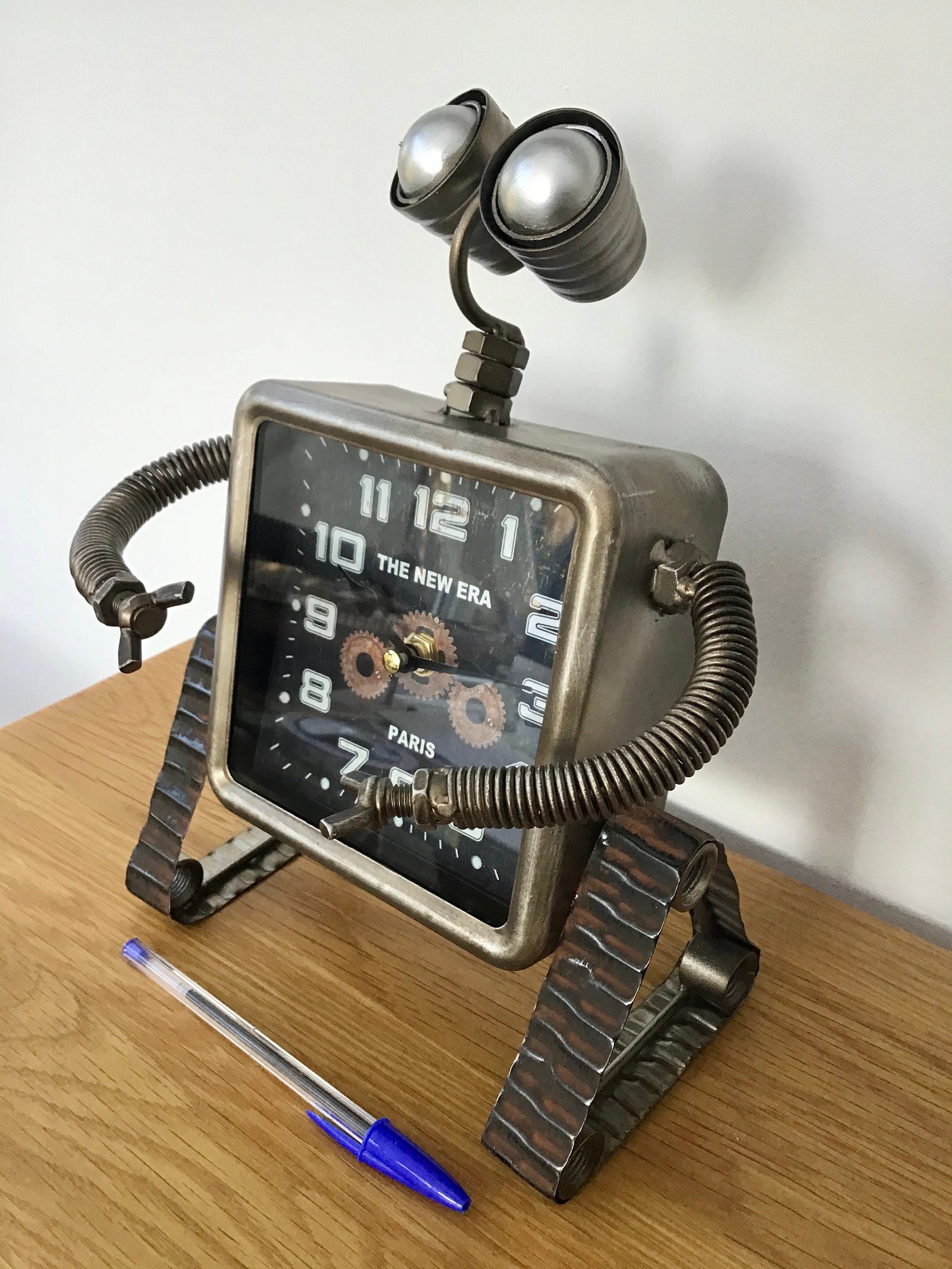 Robot Clock. Big Robot Clock. Steampunk Industrial Style Etsy