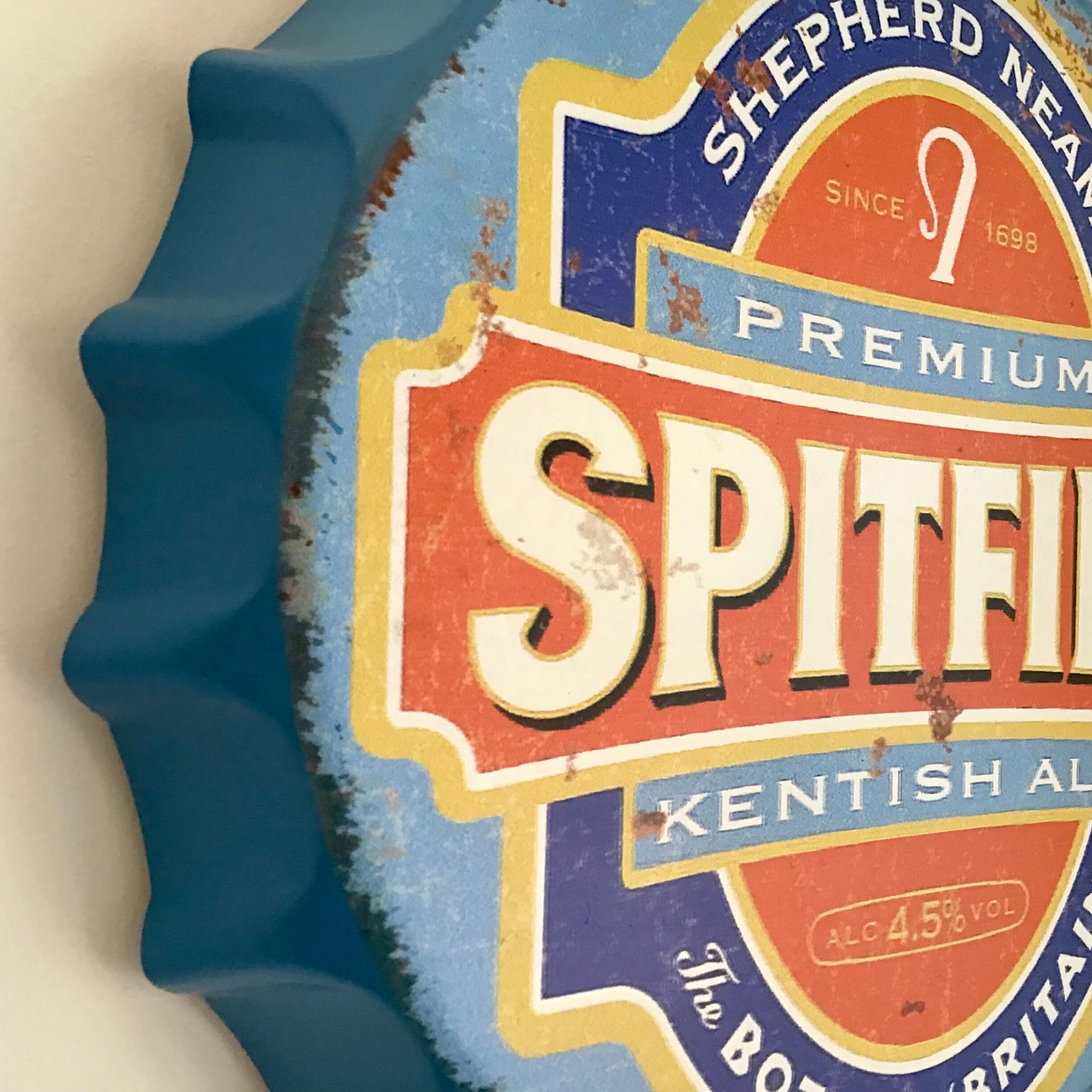 Spitfire Ale 12 bottle top wall decoration. Wall hanging. Etsy