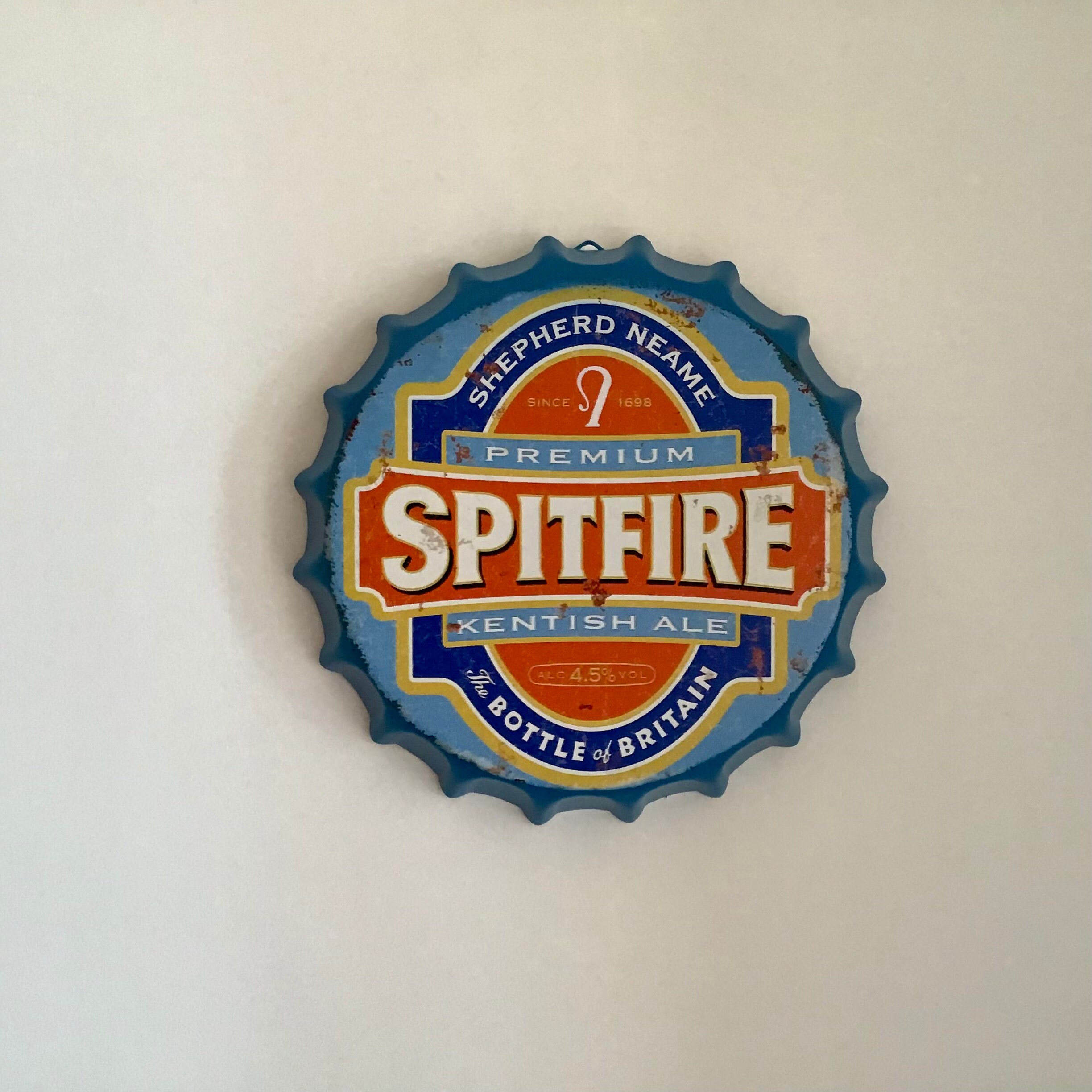 Spitfire Ale 12 bottle top wall decoration. Wall hanging. Etsy