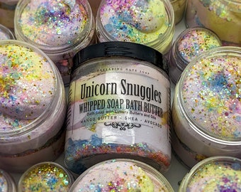 Unicorn Snuggles | Whipped Soap Bath Butter | Unicorn Charm Included | Cotton Candy | Gift | Gift for Her