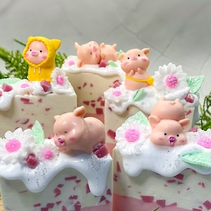 Poppy the Pig | Adorable Pig Toy Included! | Artisan Soap Bar | Luxury Butters and Oils | Gift for Her | Gift for Kids