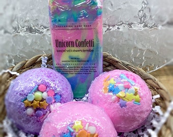 Unicorn Confetti Bath Bomb | Toy Inside! | Bath Bomb | Bath Fizz | Gift | Gift For Her | Gift for Him | Gift for Kids