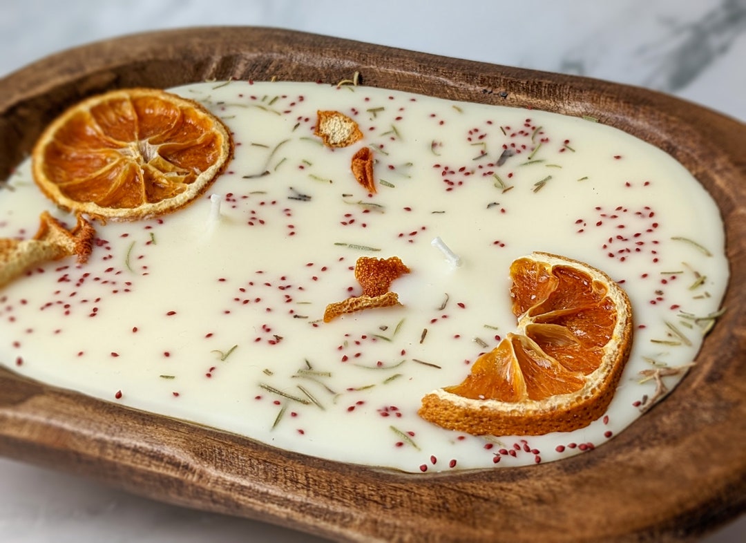 Dough Bowl Candle Artisan Candles Rustic Gift Etsy