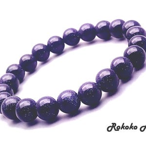 8/10mm AAAAA Blue Sandstone Beaded Bracelet: Handmade Natural Gemstone Unisex Stretch Jewelry