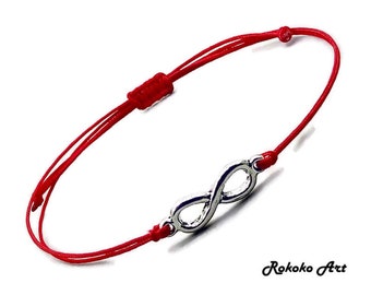 1,10,30,50,100 pcs Packed Infinity Charm Bracelet.Red String Bracelet.Adjustable Knot.Unisex Handmade Jewelry.Wish Bracelet.Friendship Gift.