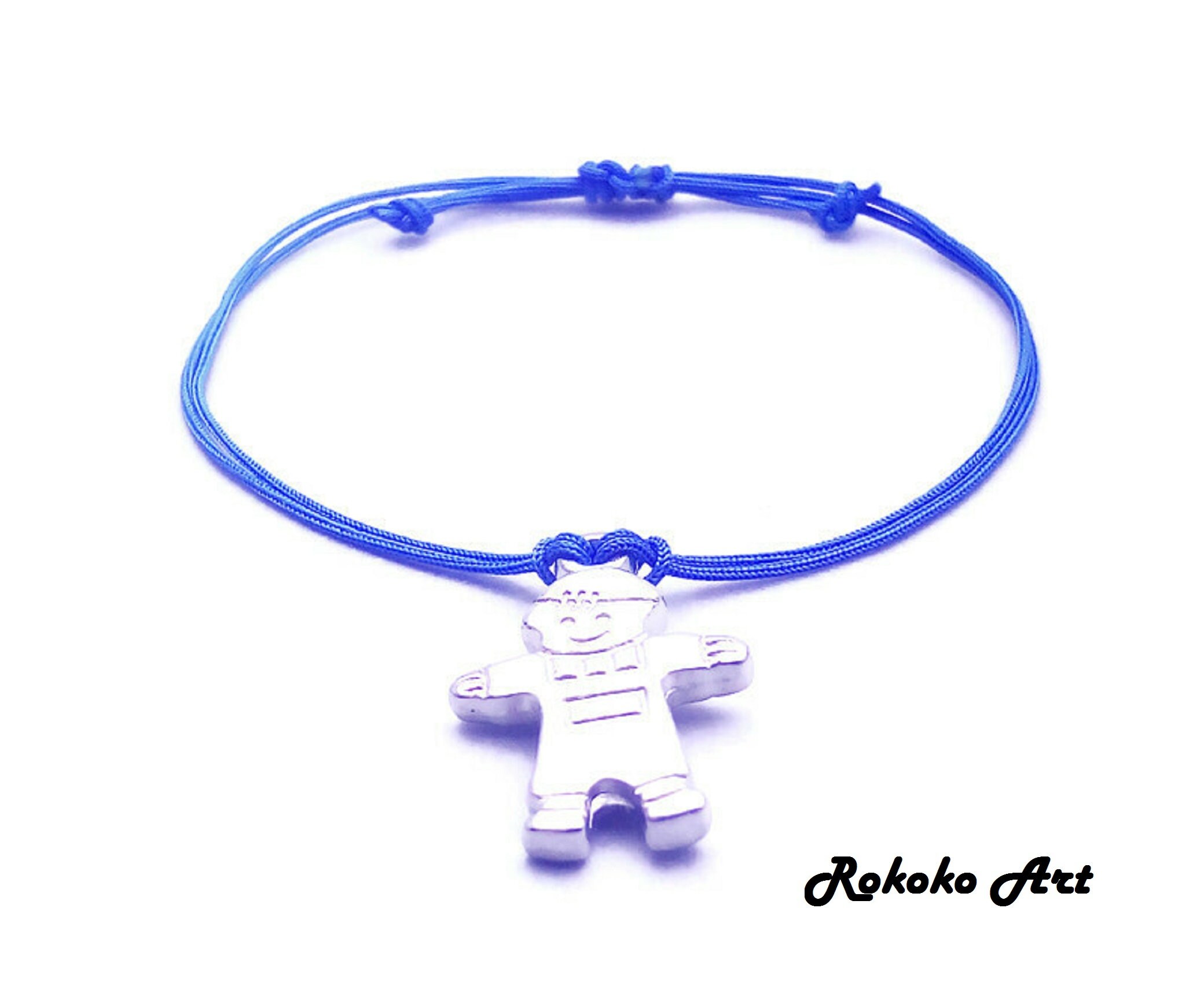 Boy Charm String Bracelet.Adjustable Knot.Unisex Etsy