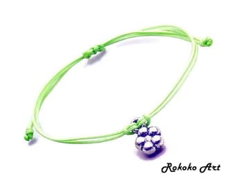 1,10,30,50,100 piezas Embaladas Pulsera con dijes de flores de hilo verde. Nudo ajustable. Joyería unisex. Pulsera hecha a mano. Regalo de amistad. Pulsera de deseos.