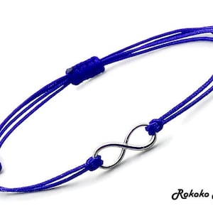 1, 10, 30, 50, 100 pezzi Bracciale con ciondolo infinito: filo blu, gioielli con nodo regolabile